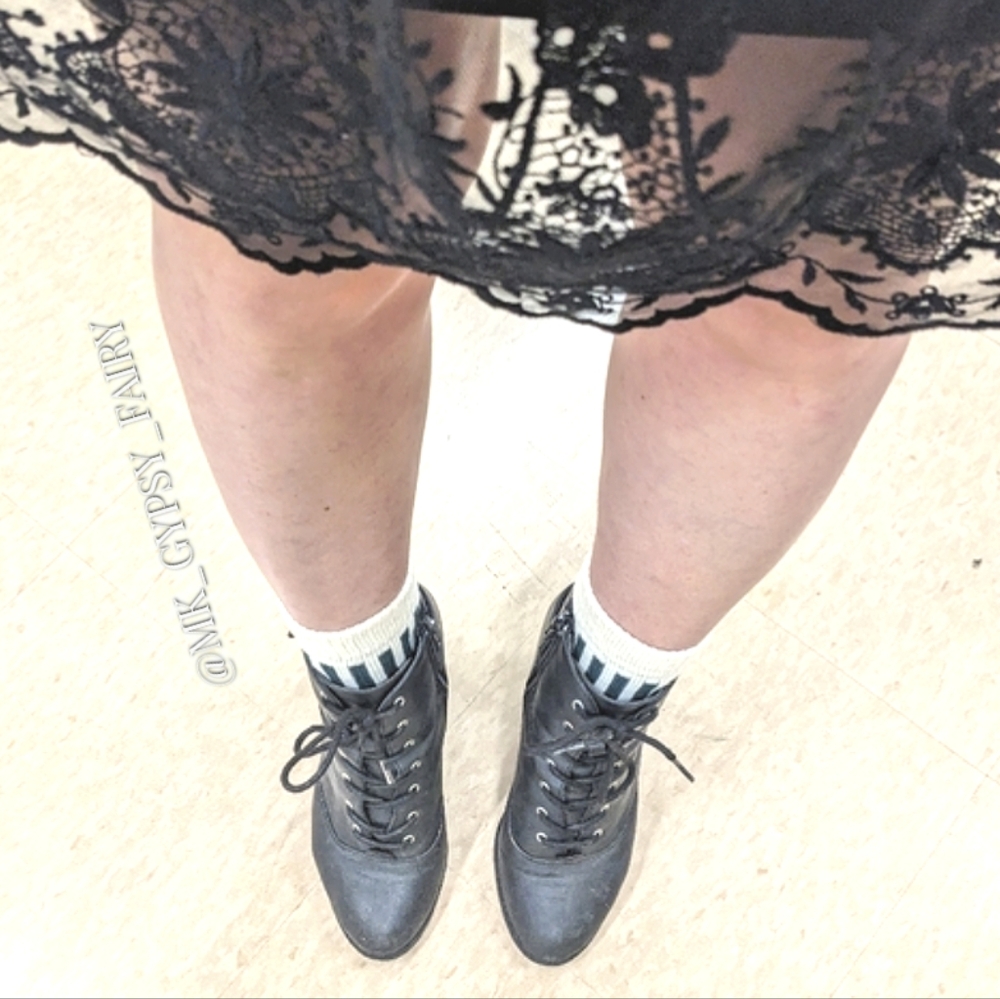 Witchy Black Brash Booties Lace Up Size 7.5 - Picture 7 of 11